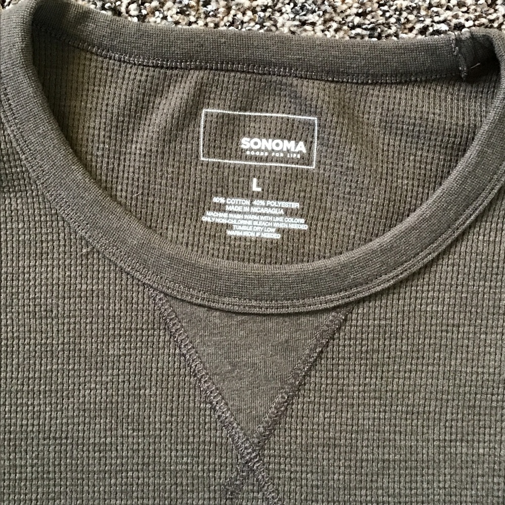 Men’s Sonoma Long Sleeve Henley Sz L - Picture 4 of 8